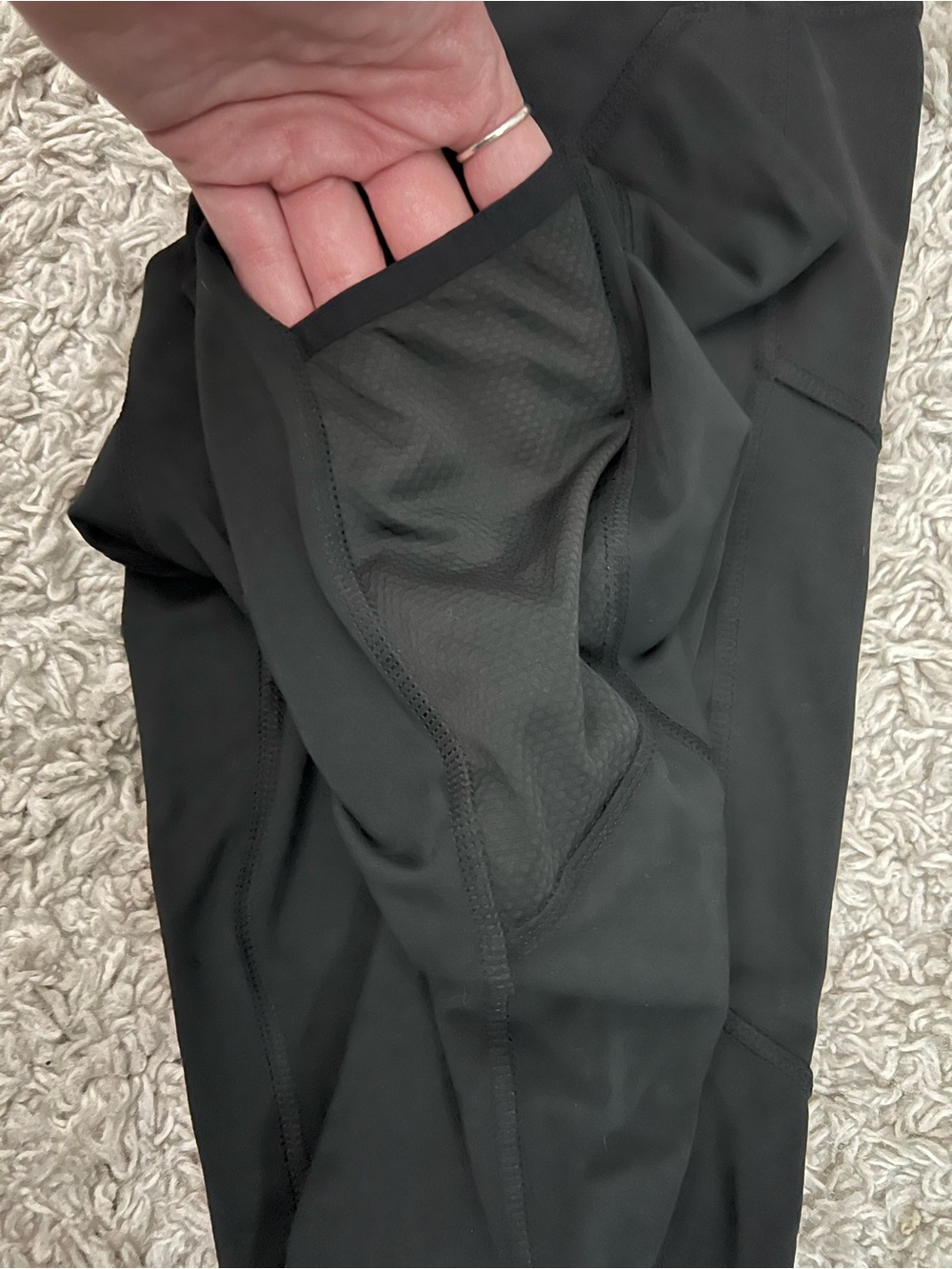 adidas Black Capri Leggings with Side Mesh Panels - Picture 3 of 6